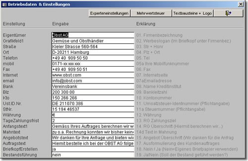 Einstellungen Kaufleute Freiberufler Software