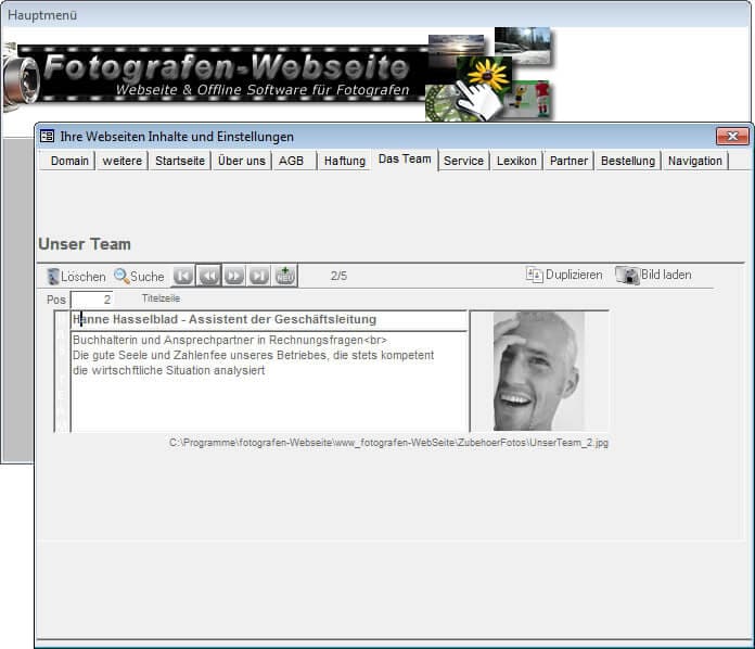 Fotografen Webseite Fotodatenbank Software Shopsystem