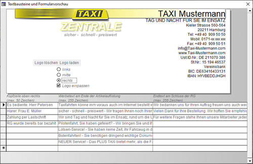 Krankenfahrten Textbausteine Taxiunternehmen Taxibranche Software
